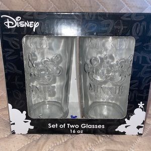 Set of two Mickey and Minnie Glasses